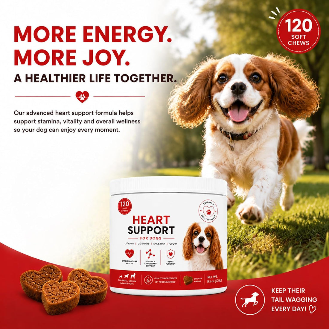 Taurine for Dogs - Heart Support Supplement, with L-Taurine