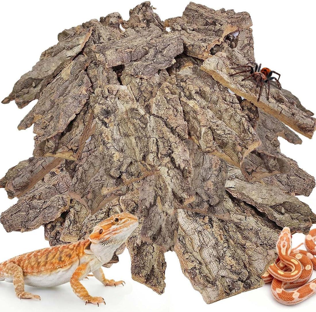 Reptile Cork Bark Bedding,Bulk 0.7 LB Natural Cork Flats