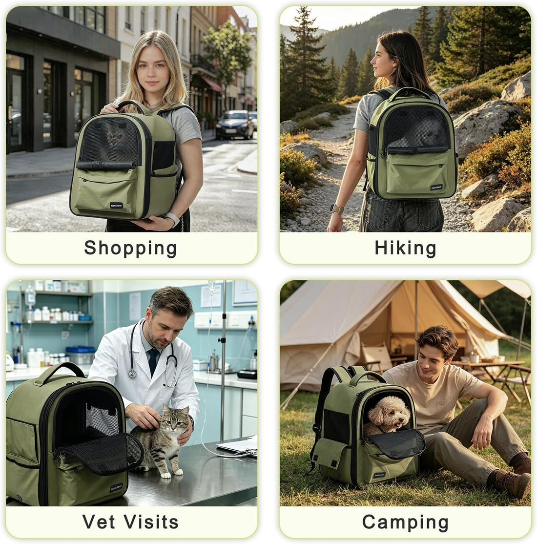 Dog Backpack Carrier for Small Dogs & Cats, Breathable Mesh Travel