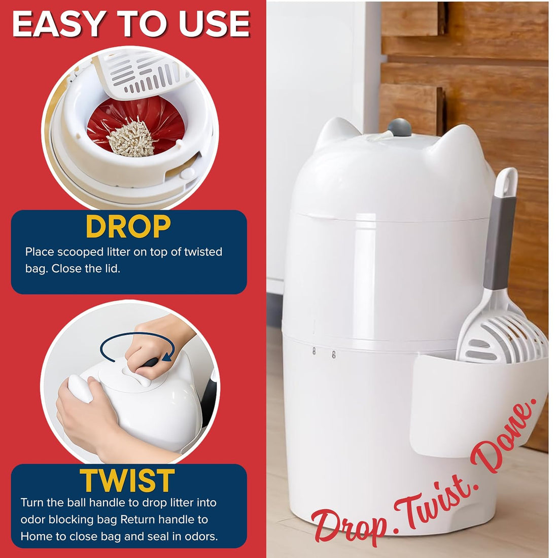 Red Rocket Purrr Litter Twist’R Cat Litter Disposal System Litter