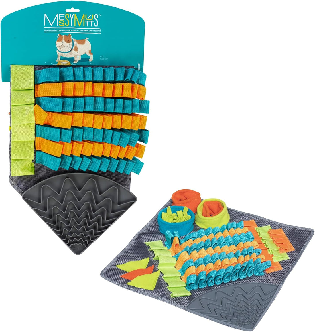 Messy Mutts Square Snuffle and Lick Mat for Dogs, 16 Inch
