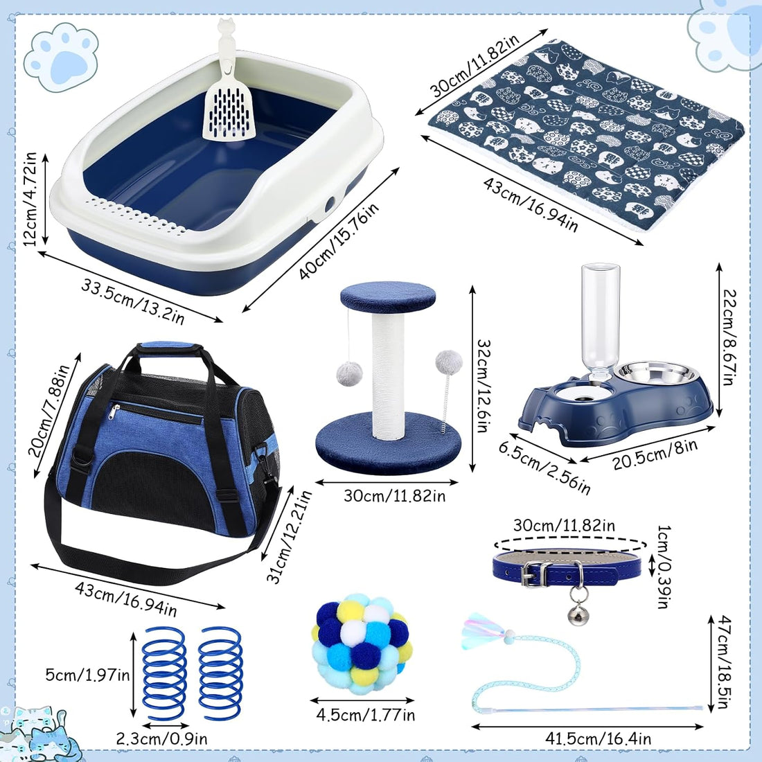 Eccliy 10 Pcs Kitten Starter Kit for Indoor
