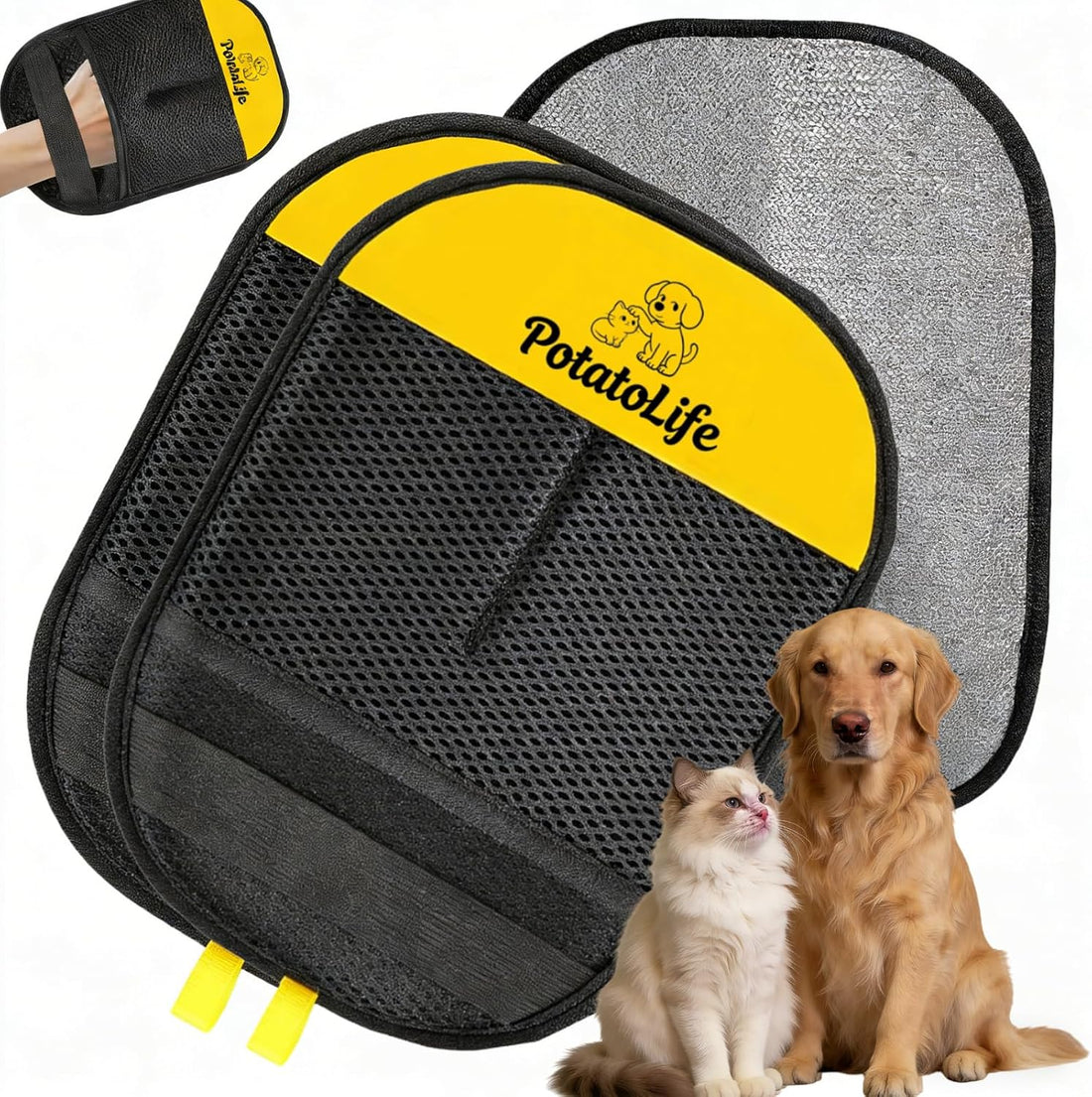 PotatoLife Pet Hair Remover Glove, Reusable Electrostatic