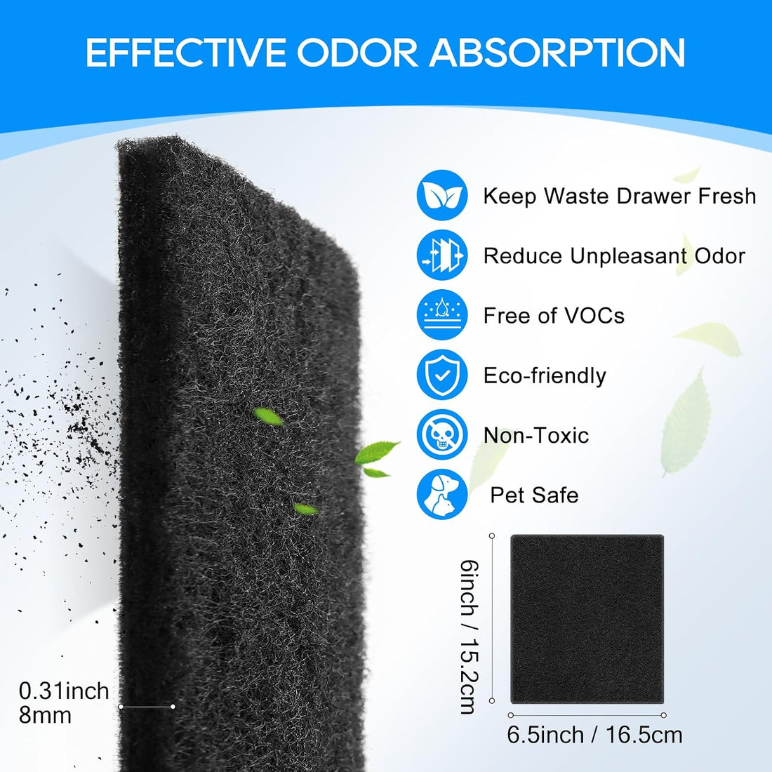 8PCS Cat Litter Box Filter Compatible with Van Ness CP7 Extra Large