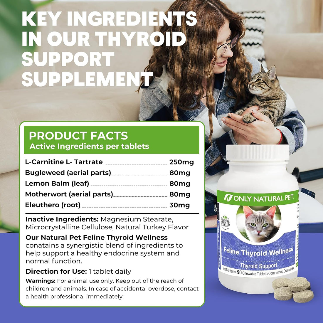 Only Natural Pet Thyroid Support Supplement for Cats