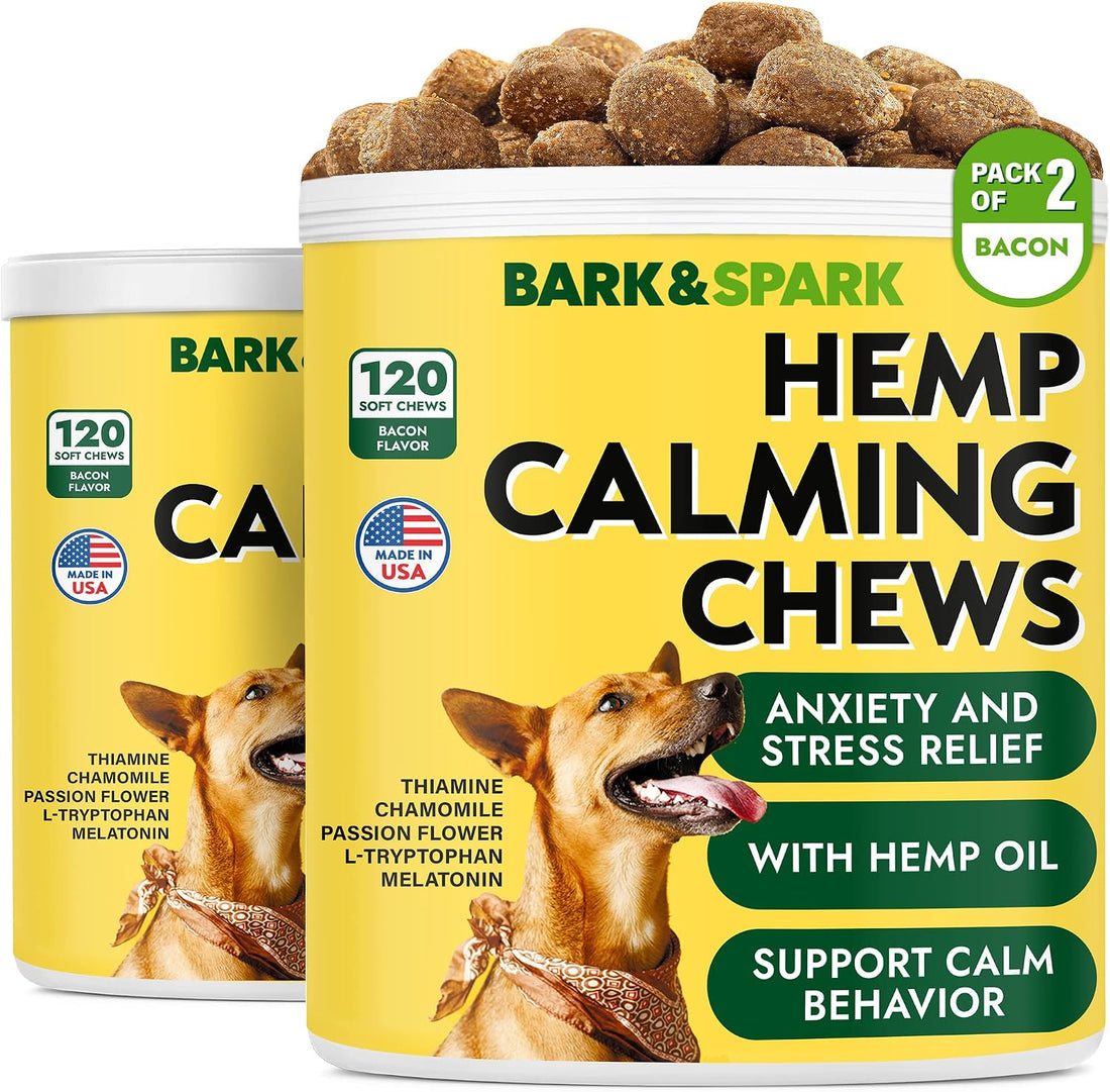 Dog Melatonin - Calming Sleep Aid Chews for Anxiety Relief, Relaxation