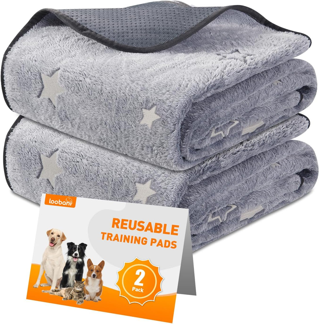 LOOBANI 31 x 36 Washable Pee Pads for Dogs 2 Packs for Playpen