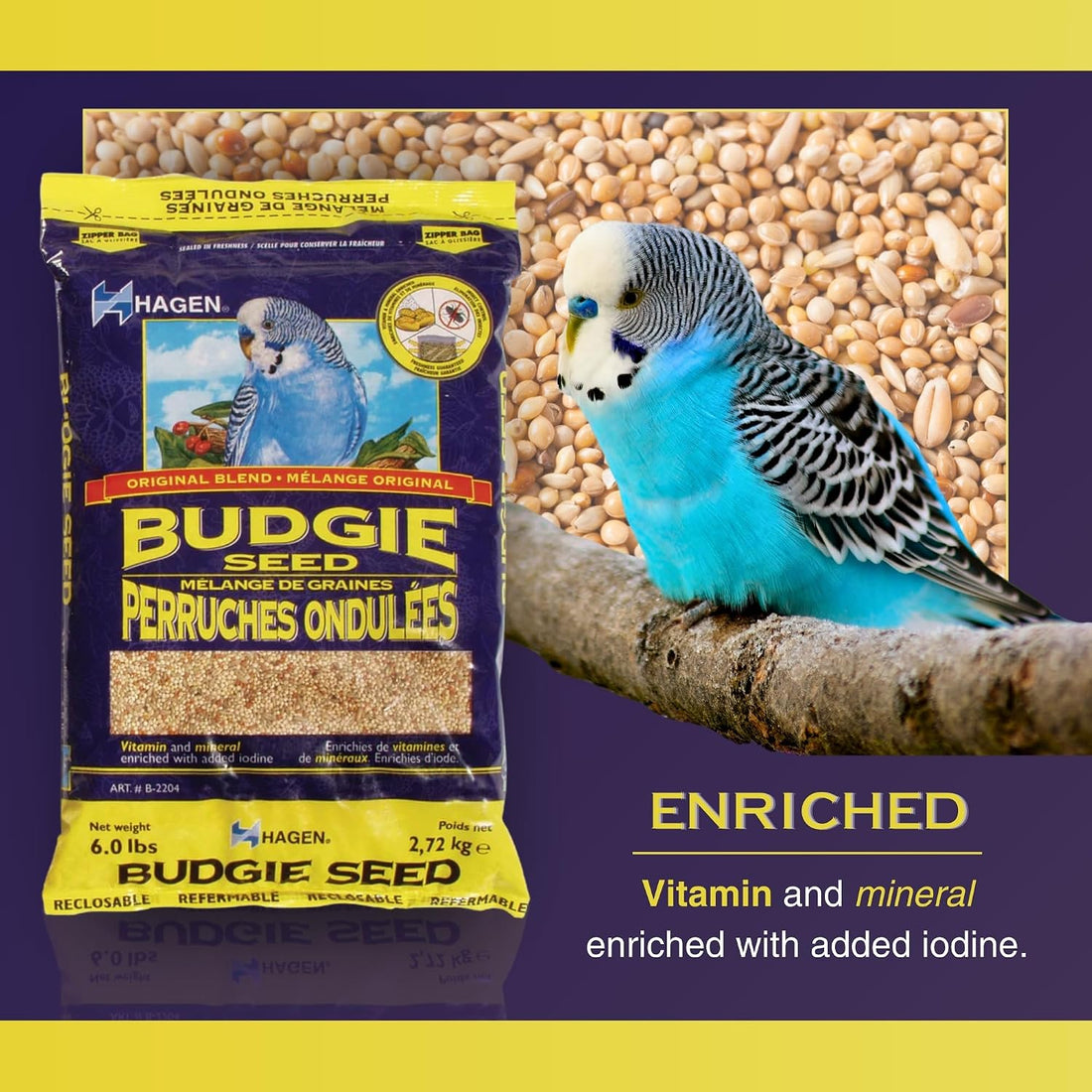Hagen Parakeet/Budgie Staple White Millet Bird Seed – Premium Blend