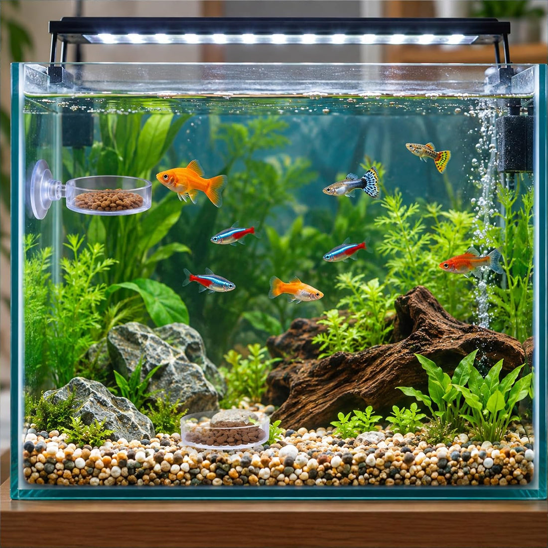 Shrimp Feeding Dish with Suction Cup, Fish Tank Feeder Dishes