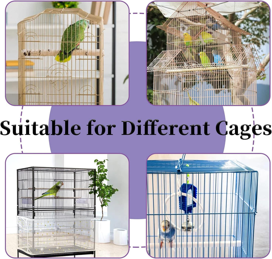 Daoeny 2Pcs Bird Cage Cover, Adjustable Bird Cage Seed Catcher