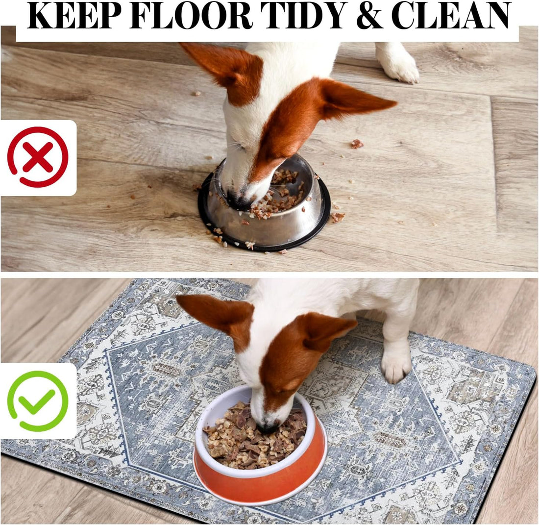 Dog Food Mats for Floors Absorbent, Pet Cat Food Mat