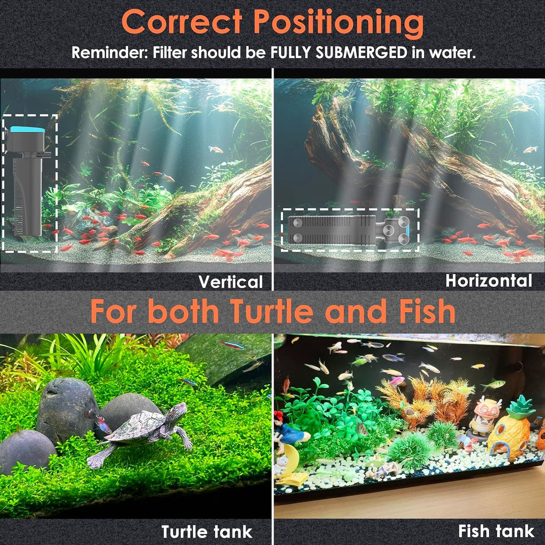 U - V Aquarium Filter for Green Water Cleaning with Aeration/Rainfall