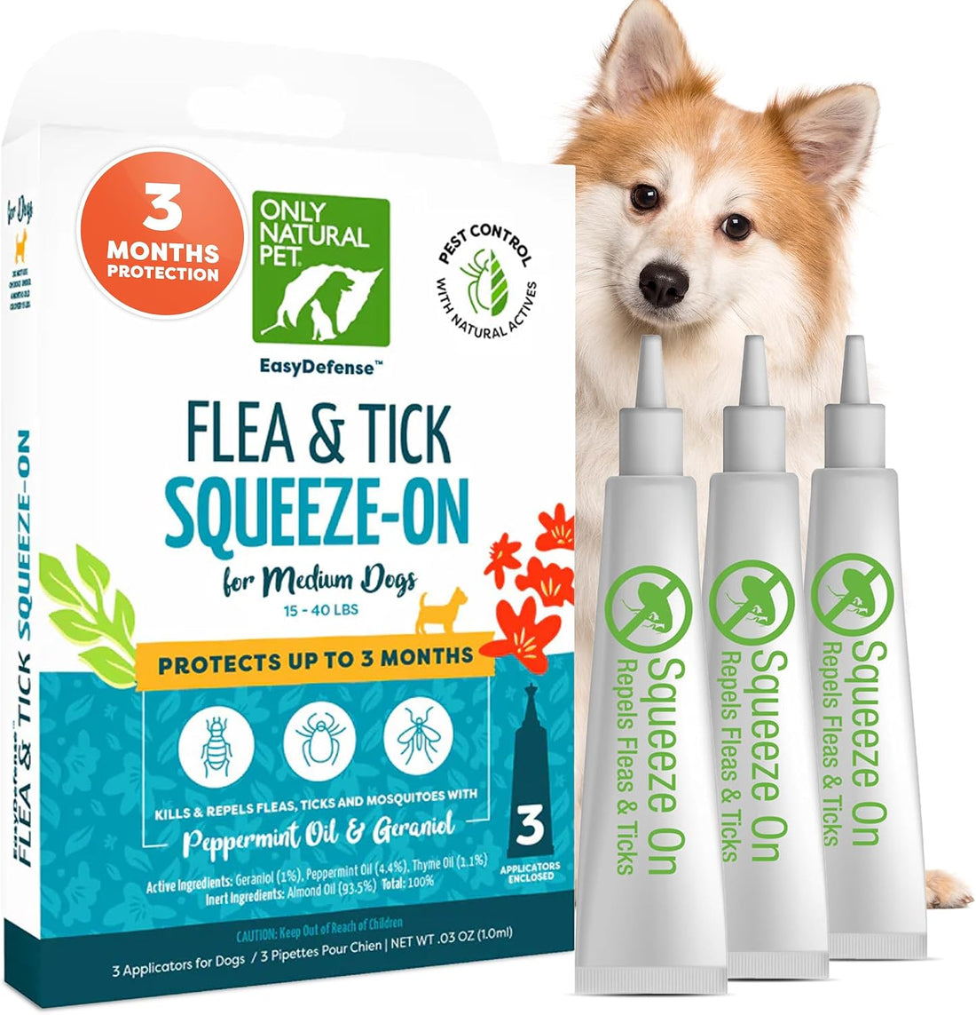 Only Natural Pet EasyDefense Flea & Tick Prevention for Medium Breed