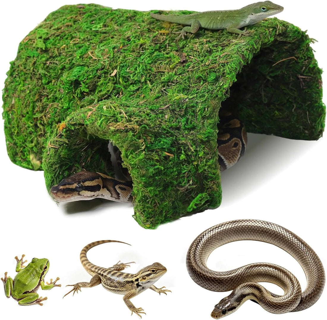 Reptile Tunnel Cave Hide, Handmade Shelter for Gecko Snake