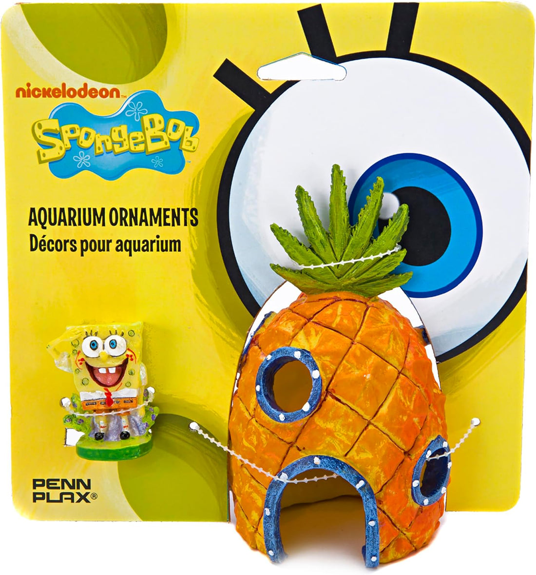 Penn-Plax Spongebob & Pineapple House Aquarium Decor, 2-Piece Set
