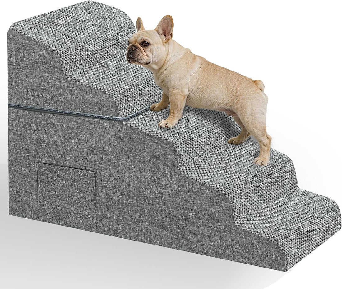 Dog Stairs for Bed,19" H 4 Step Pet Stairs for Small Dogs & Cats