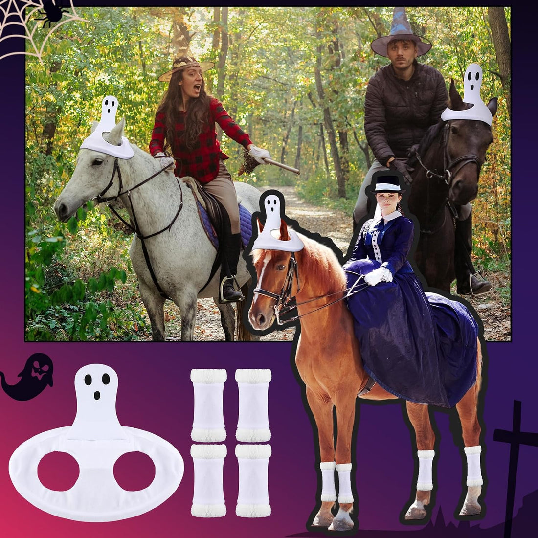 Dansydaisy 5 Pack Horse Halloween Ghost Costume Accessory Set