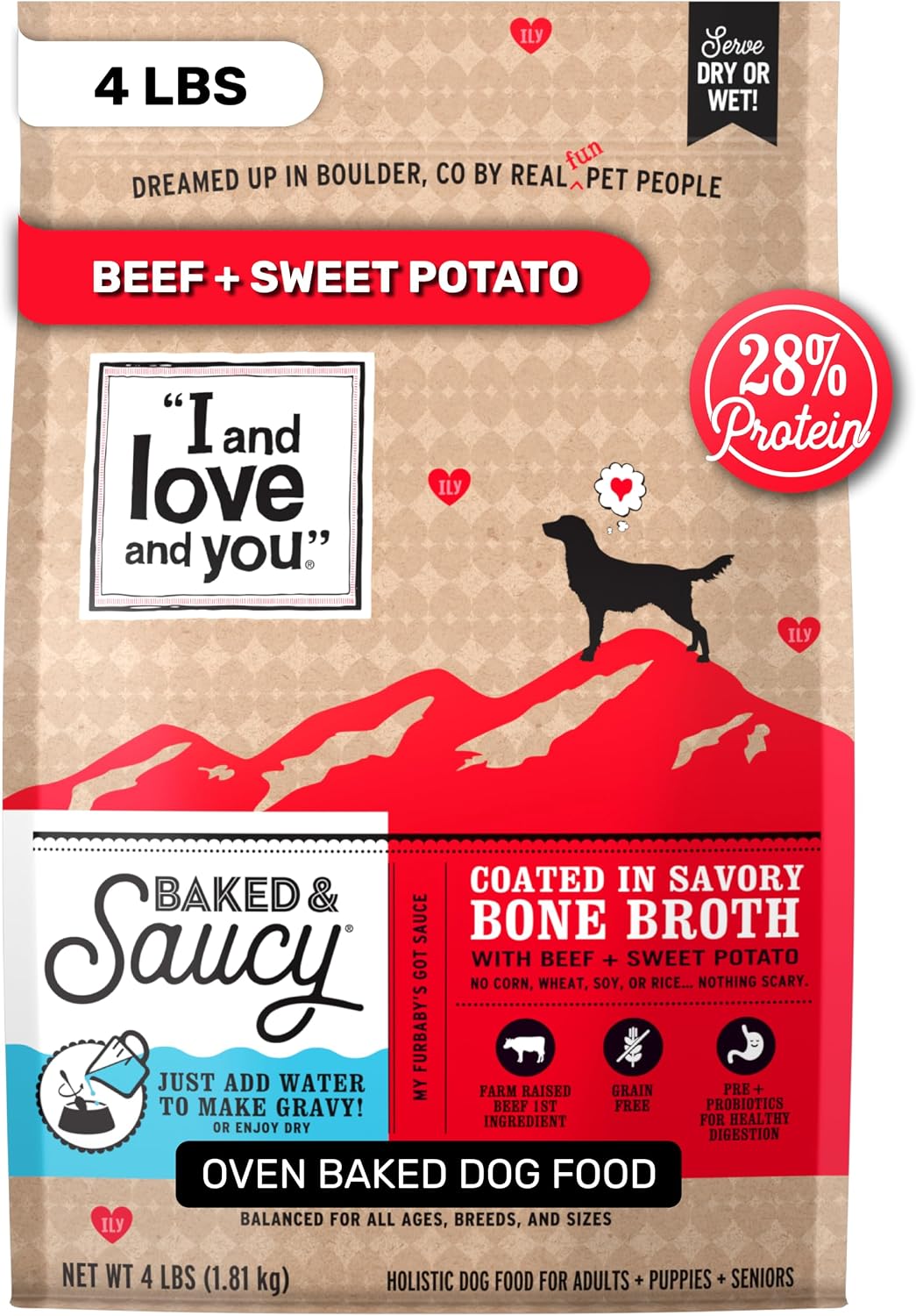 I and Love and You Baked & Saucy Dry Dog Food, Beef & Sweet Potato