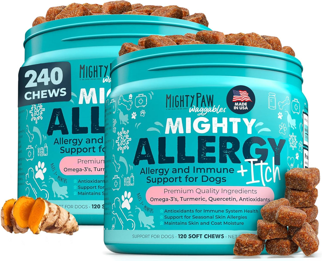 Mighty Paw Dog Allergy Chews, Itch Relief & Immune Support, 120ct
