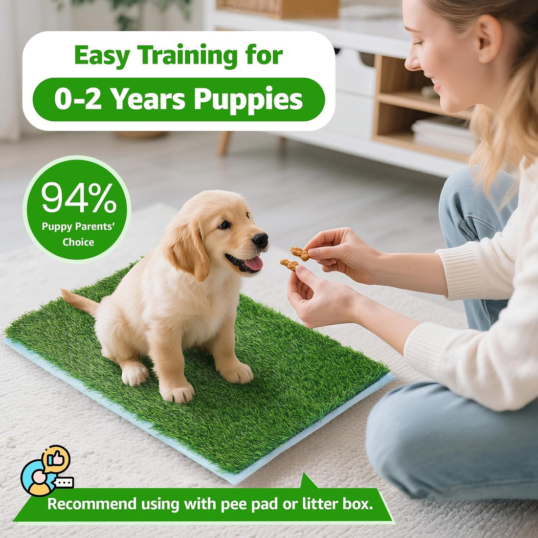 Artificial Grass Pee Pads for Dogs Puppy Potty Training to Pee