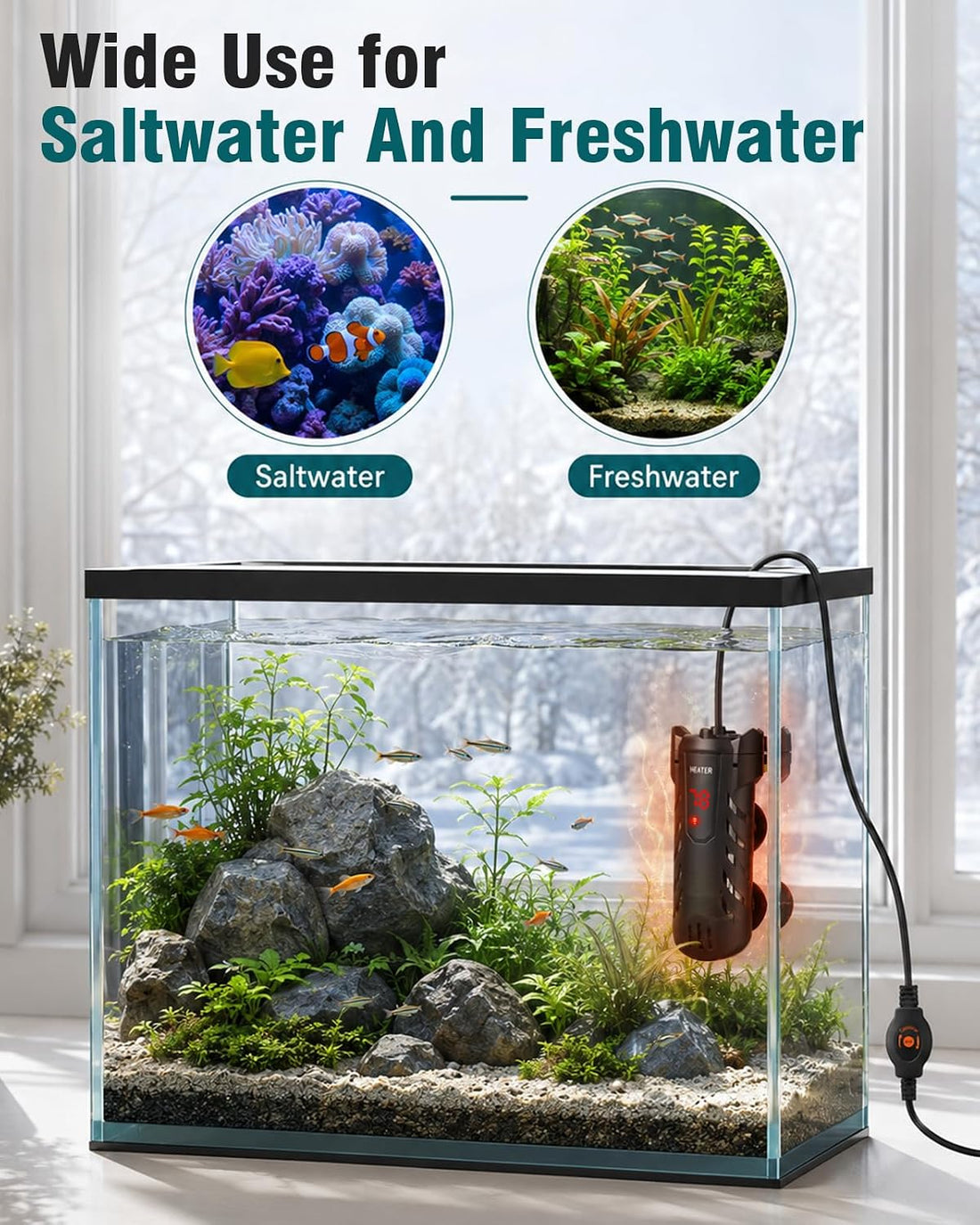 300W Aquarium Heater, Fish Tank Heater