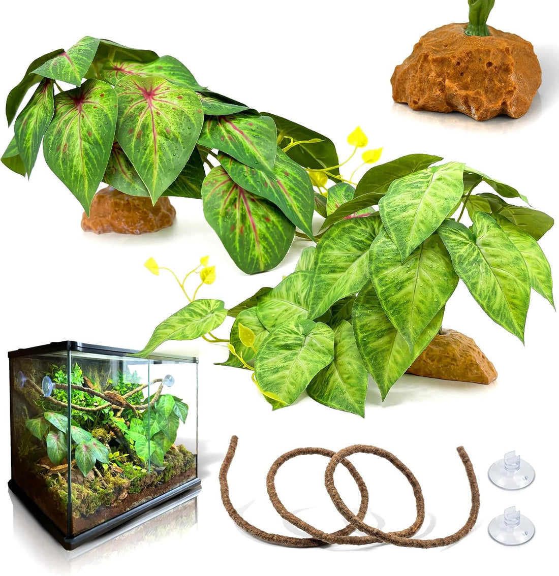 3PC Reptile Terrarium Habitat Decor Kit