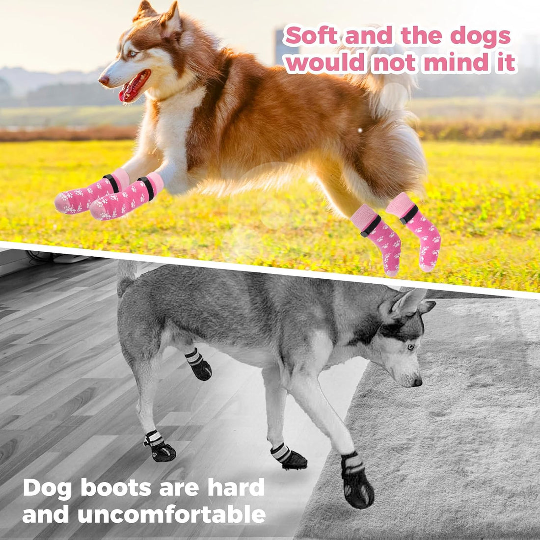 Anti-Slip Dog Socks Prevent Licking Paws,Dog Socks with Grippers