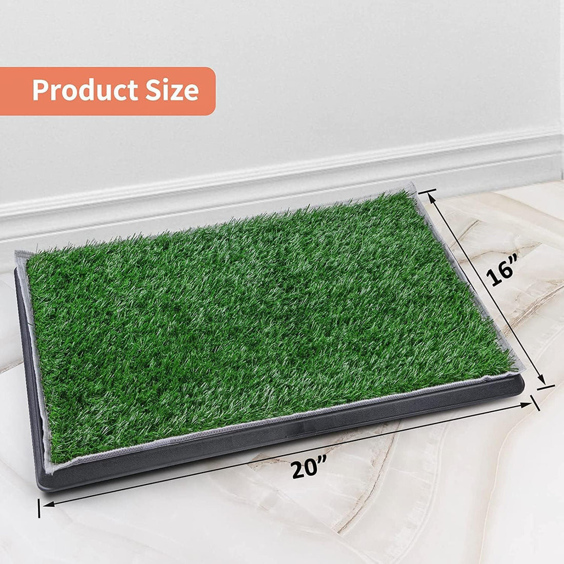 Grass Pad with Tray 20"x16", Dog Litter Box for Puppy Training