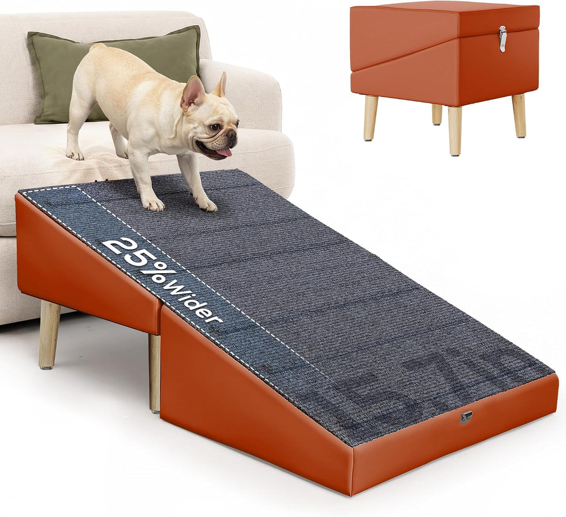 2 in 1 Ottoman Dog Ramp for Couch,Stable Folding Ramp for Small Dogs
