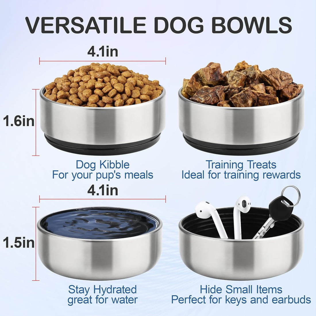 KEWIXY Insulated Dog Travel Water Bottle With Detachable Bowls