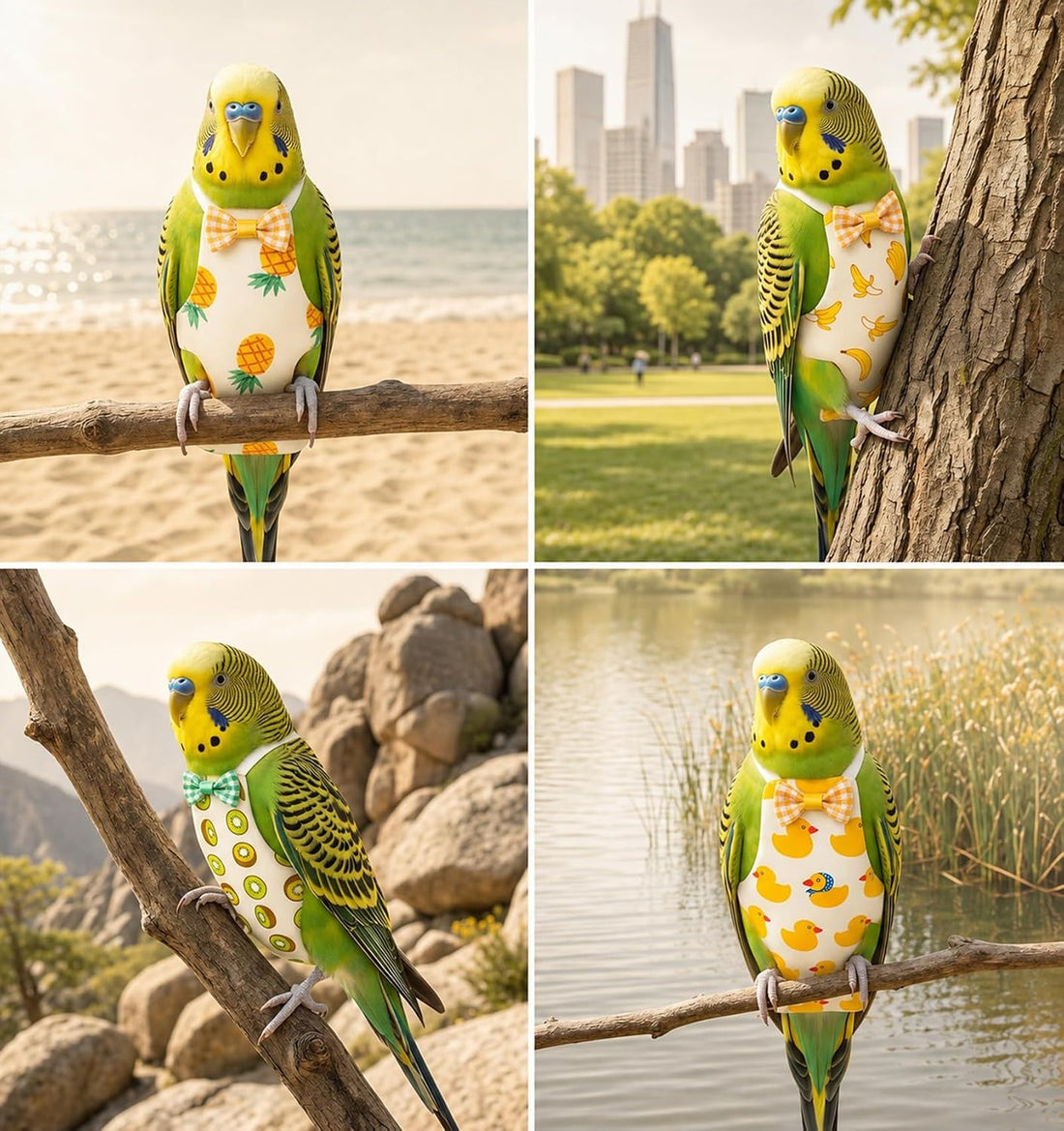 6 Pcs Cockatiel Diaper, Bird Diaper Adjustable Straps Anti-Leak