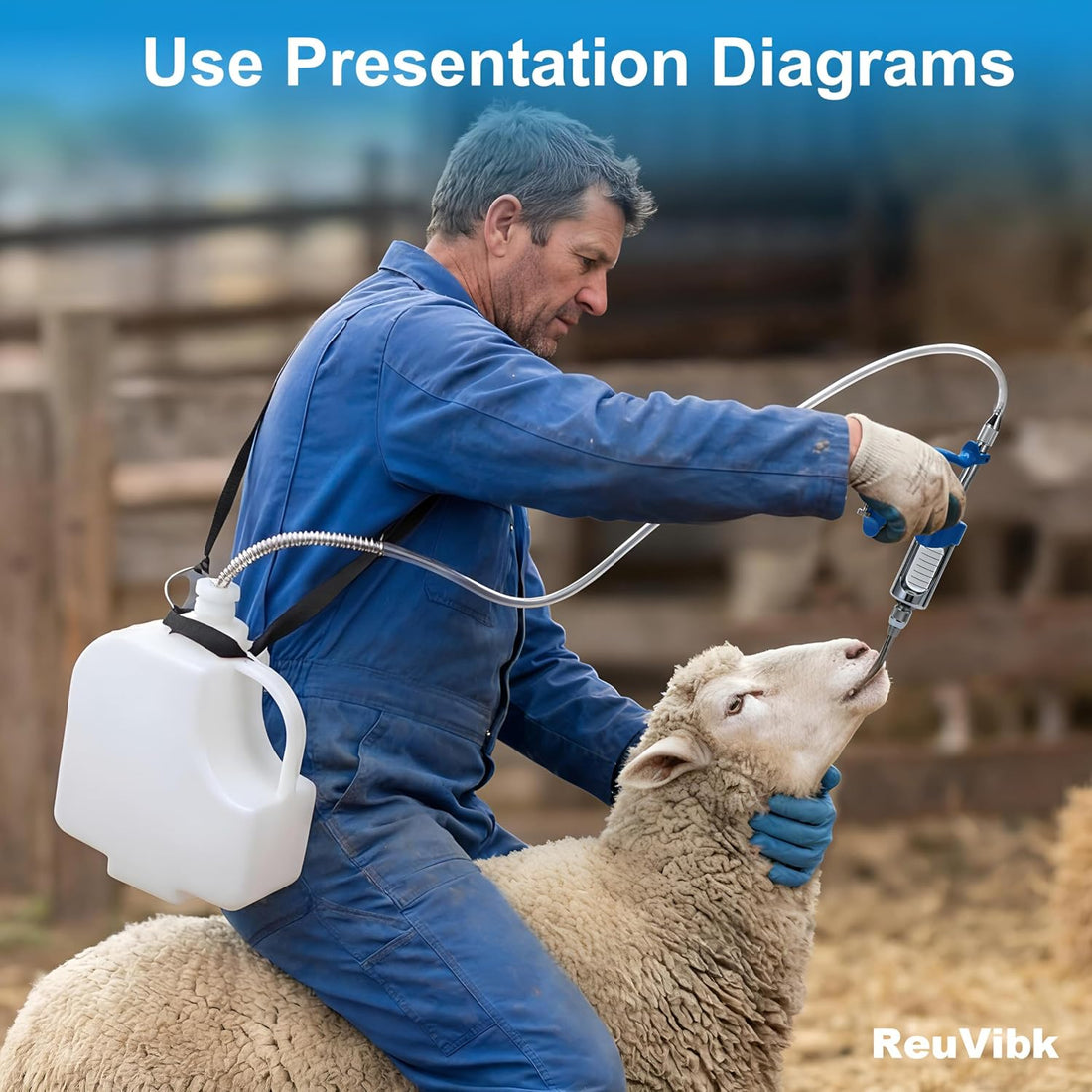 30ml Adjustable Livestock Drench Gun for Goats, Sheep & Cattle