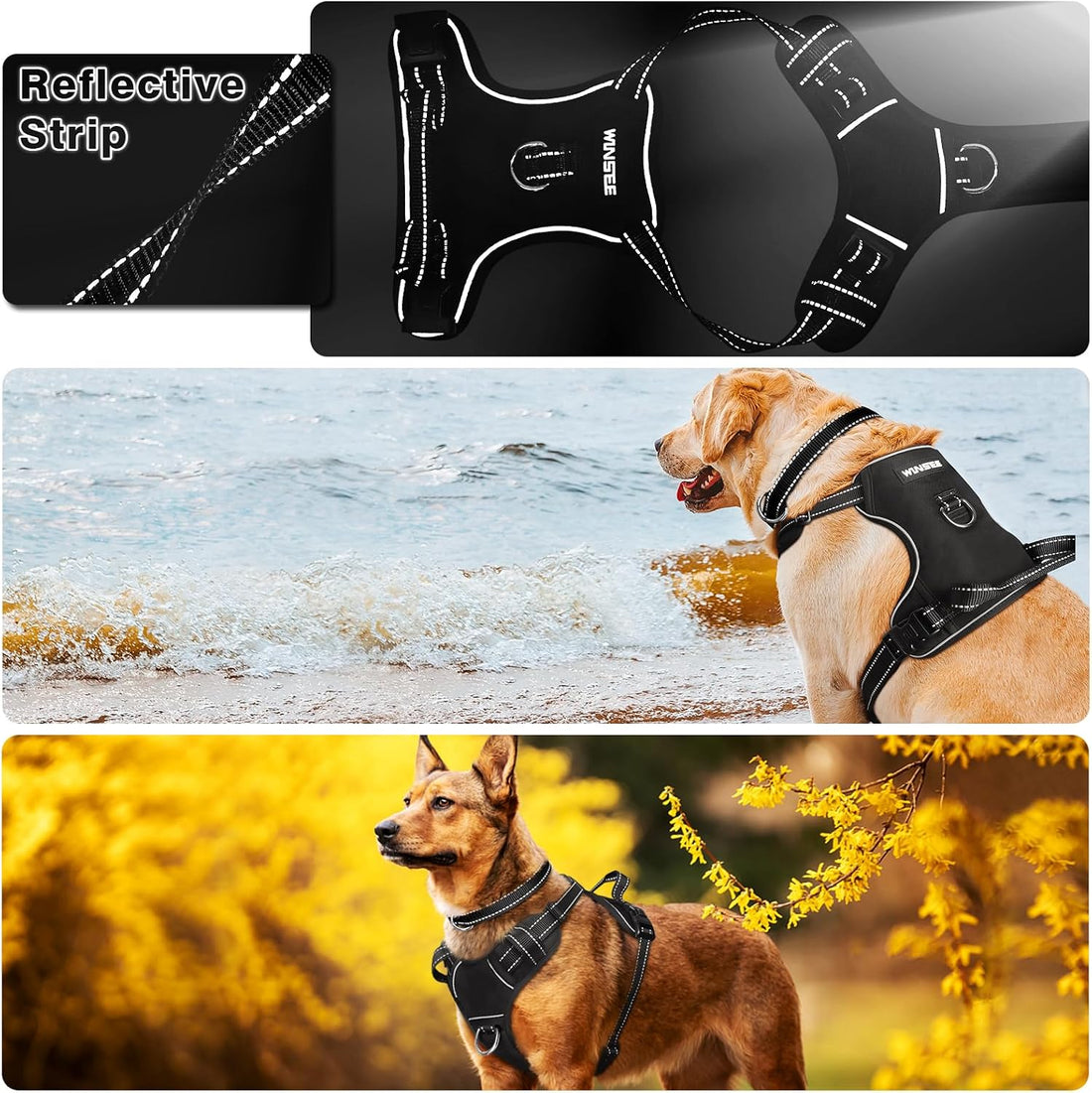 WINSEE Dog/Pet Harnesses No Pull with Dog Collar