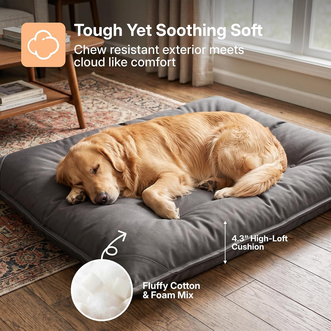 Veehoo Indestructible Dog Bed for Crate, Armored Chew Proof Dog Pad