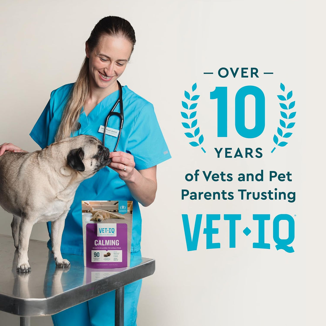 VetIQ Calming Support Chews for Dogs, Anxiety Relief, 90ct
