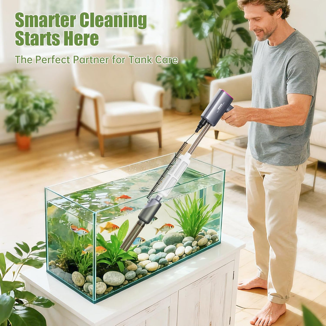 Cordless Aquarium Gravel Cleaner Vacuum