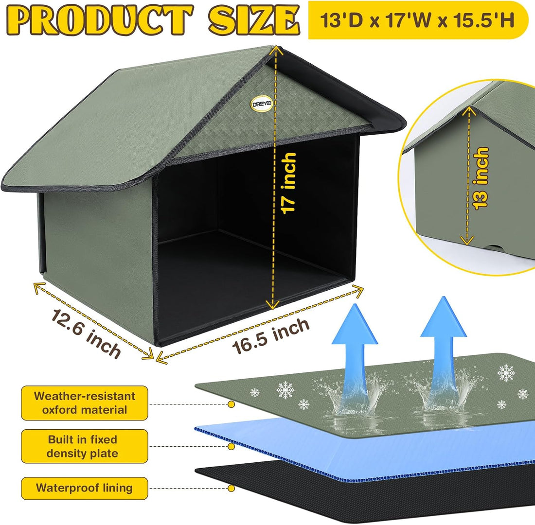 Dreyoo Outdoor Cat Feeding Station for Food & Water