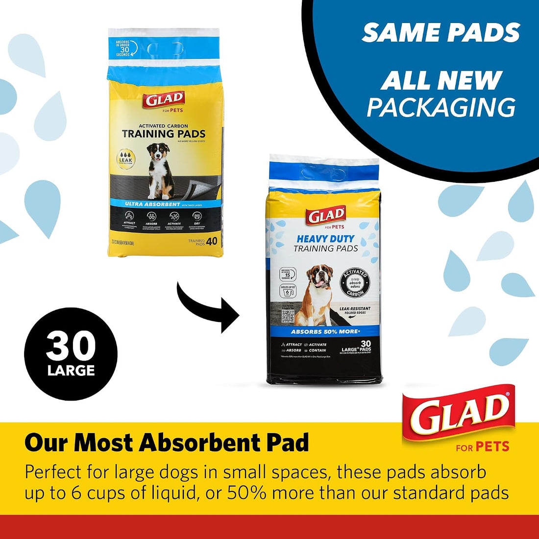 Glad for Pets XL Charcoal Training Pads, Heavy Duty, 24x24 in