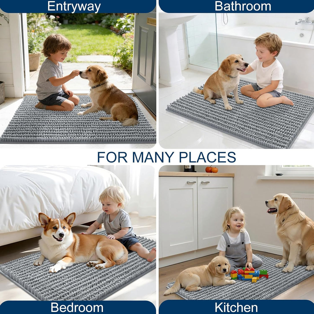OLANLY Dog Door Mat for Muddy Paws 30x20