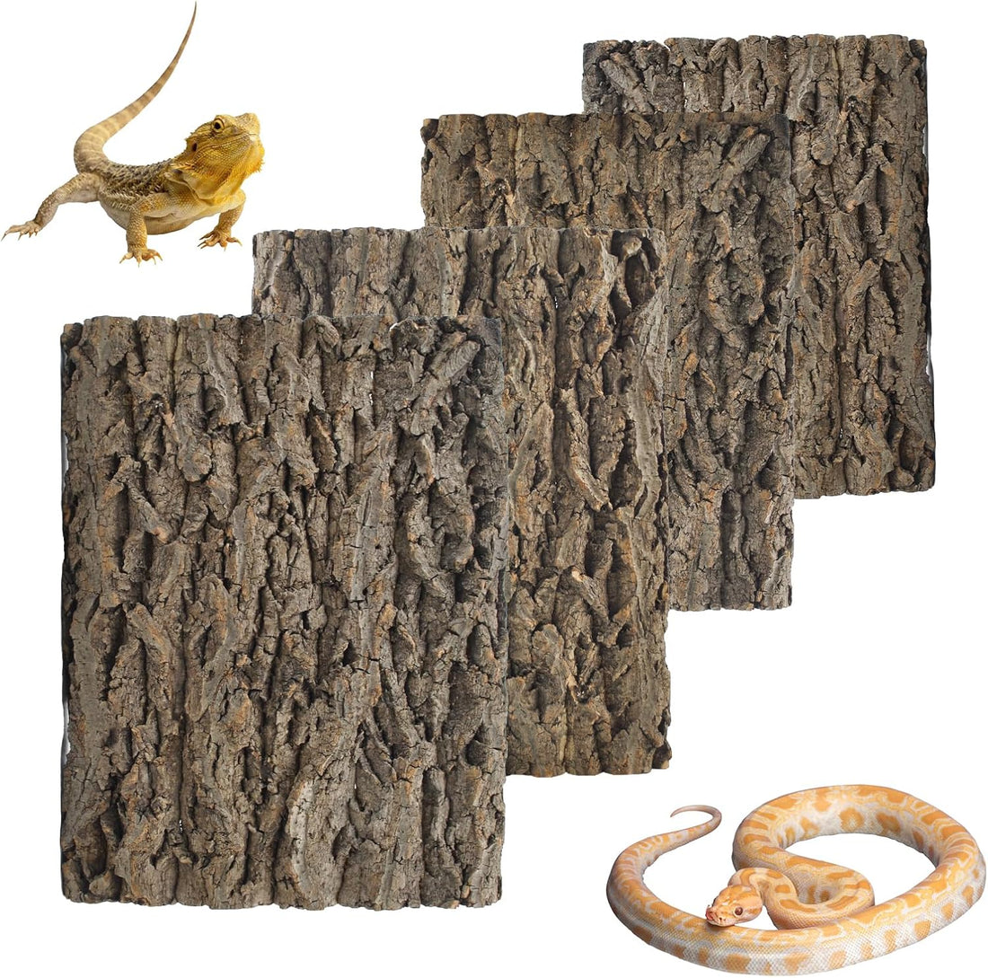 4PCS Reptile Cork Bark Mat,15.74 x 11.81 Inch Natural Cork Wood