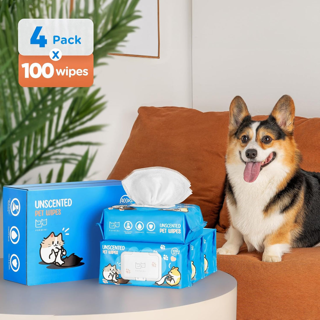 Unscented Pet Wipes - Hypoallergenic