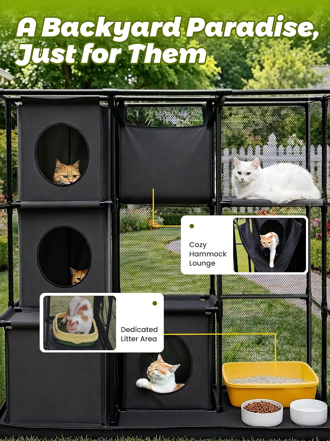 Rywell Extra Large Catio Outdoor Cat Enclosure Weatherproof