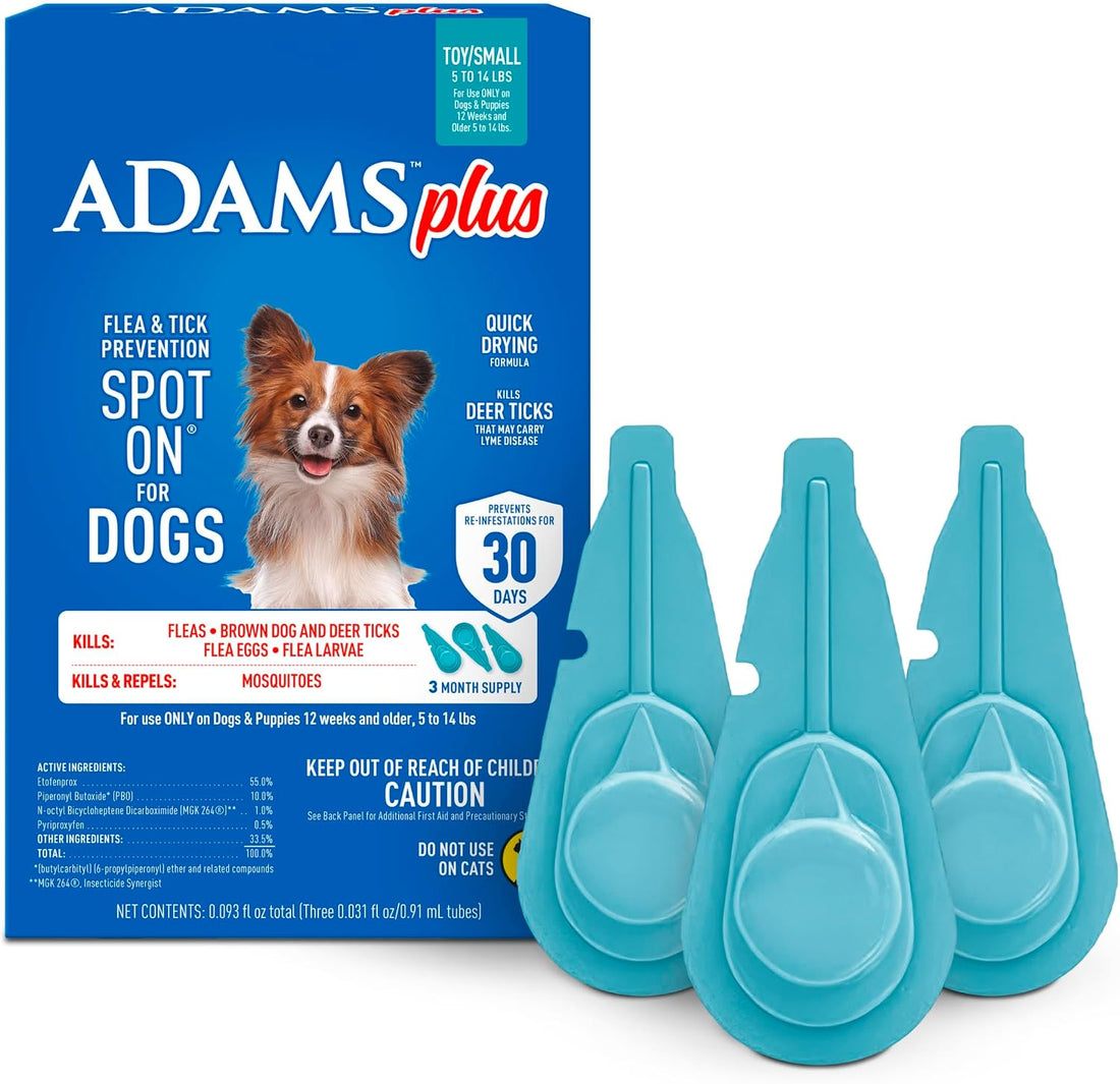 ADAMS Plus Flea & Tick Prevention Spot On for Extra Large Dogs, 3 Pack