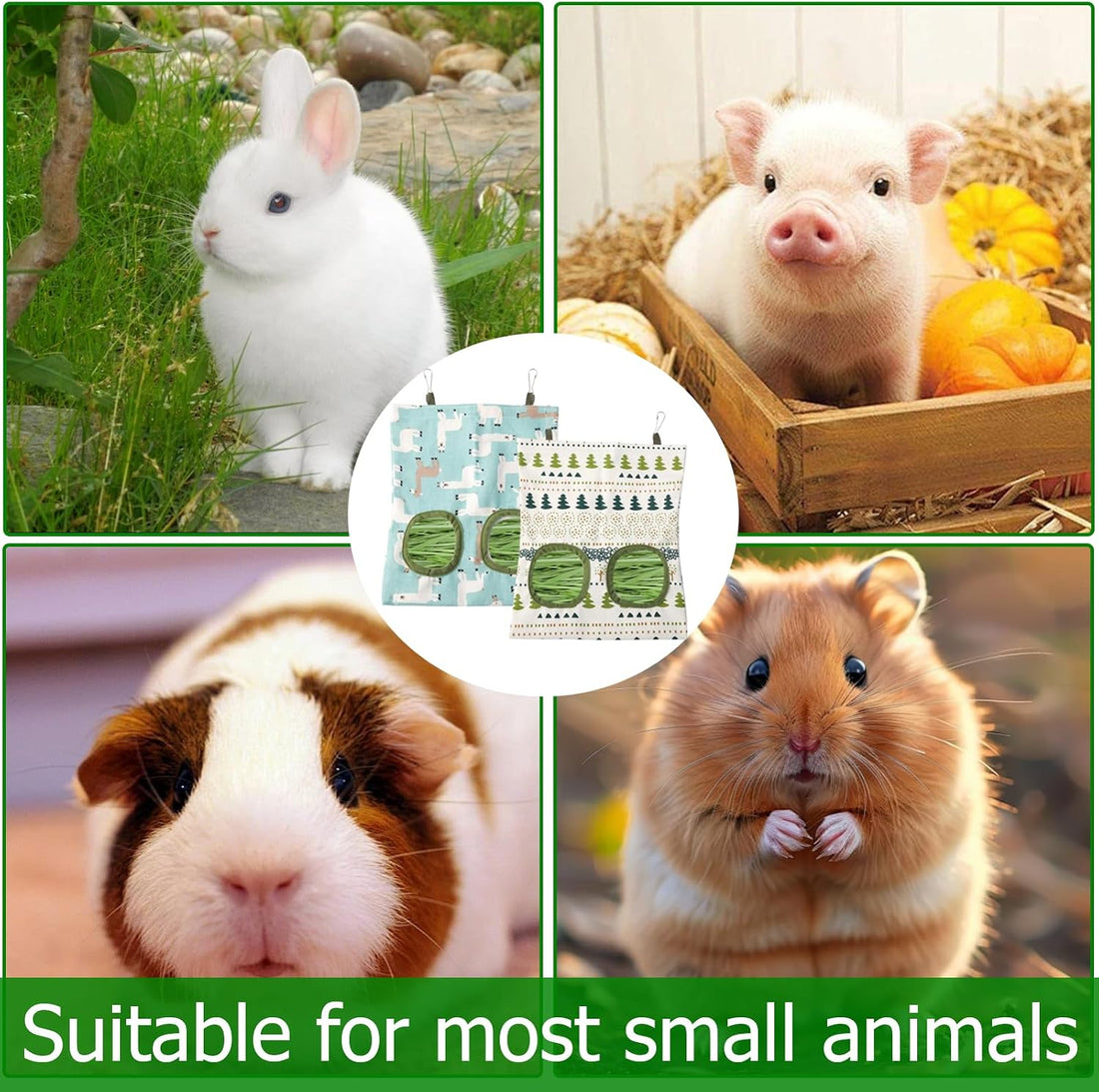 2PCS Rabbit Hay Feeder, Hanging Hay Feeder Guinea Pig Hay Feeder