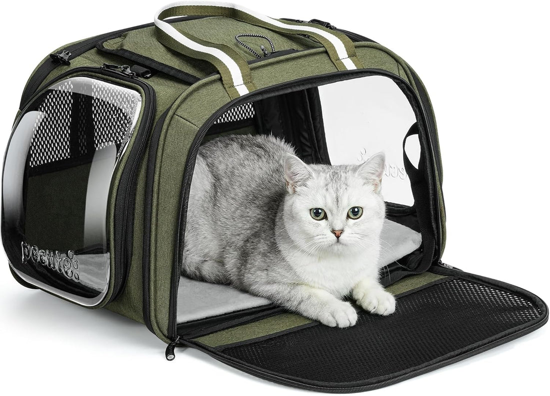 Pecute Cat Carrier,Double Bubble Pet Carrier for Cat Small