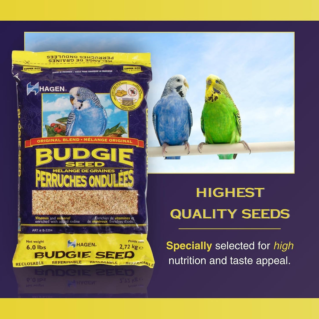 Hagen Parakeet/Budgie Staple White Millet Bird Seed – Premium Blend