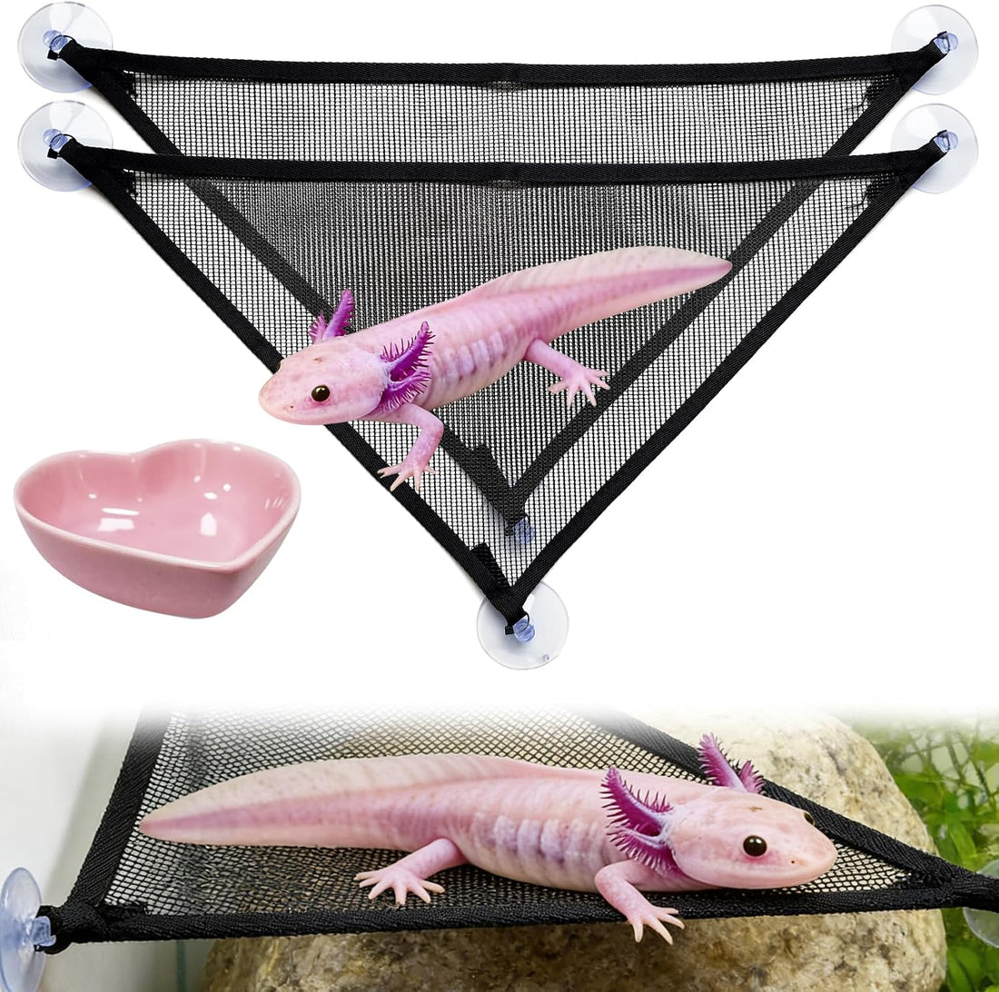Axolotl Hammock for Aquarium with Feeding Bowl