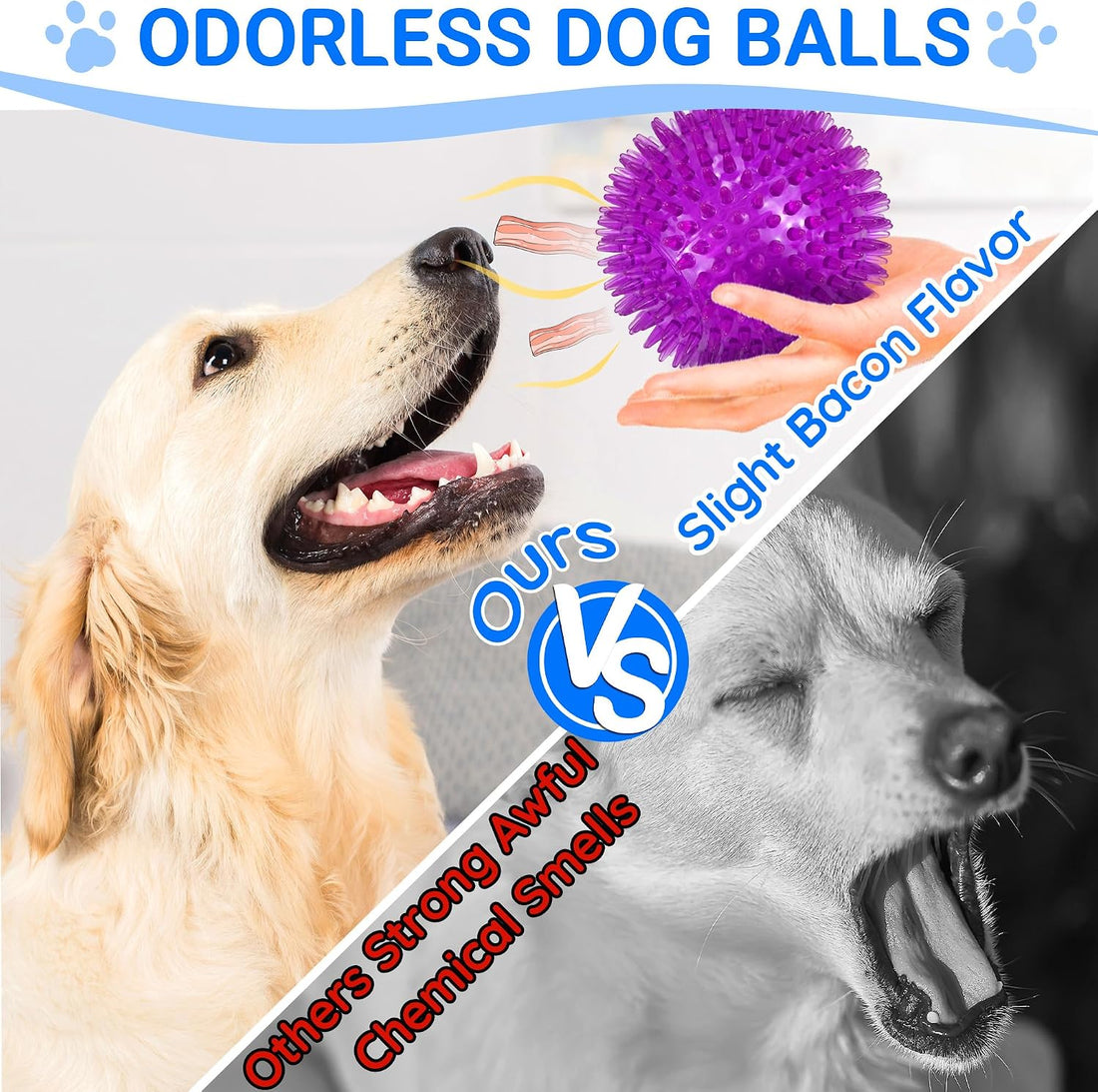LECHONG 4-Pack Large Squeaky Dog Balls