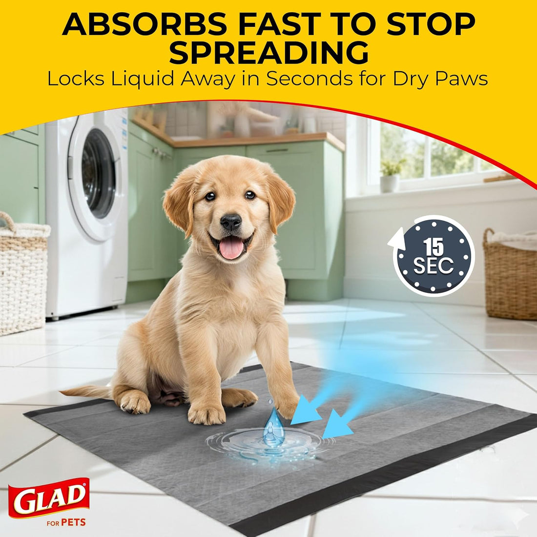 Glad for Pets Black Charcoal Puppy Pads