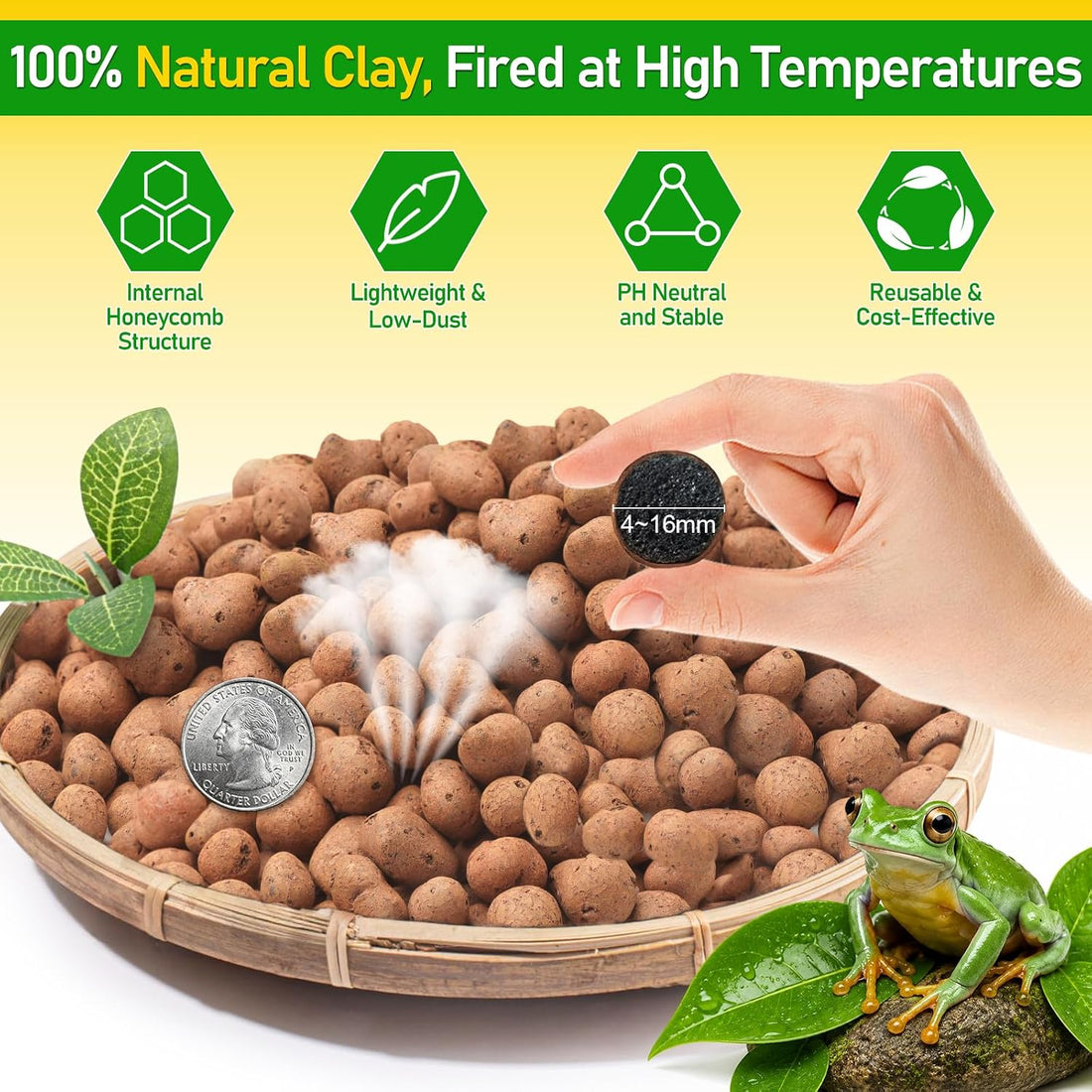 Riare 2LBS Organic Expanded Clay Balls Terrarium Substrate